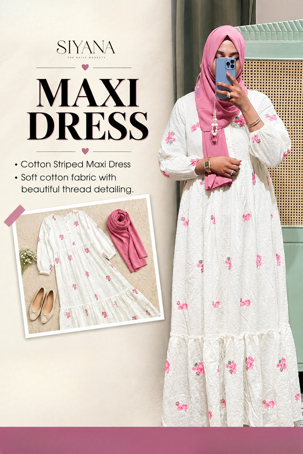 Cotton Striped Maxi Dress