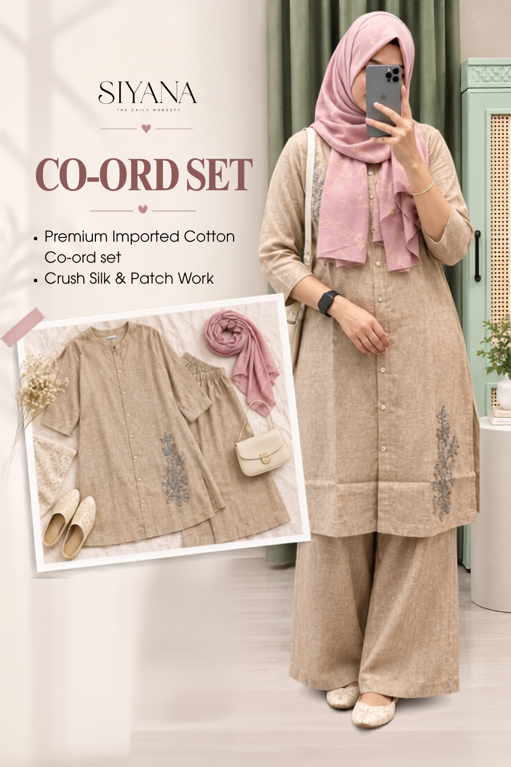 Crush Silk Cotton Co-ord Set