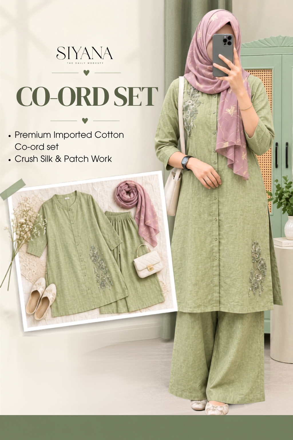 Crush Silk Cotton Co-ord Set