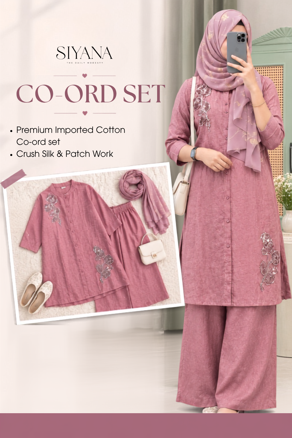 Crush Silk Cotton Co-ord Set