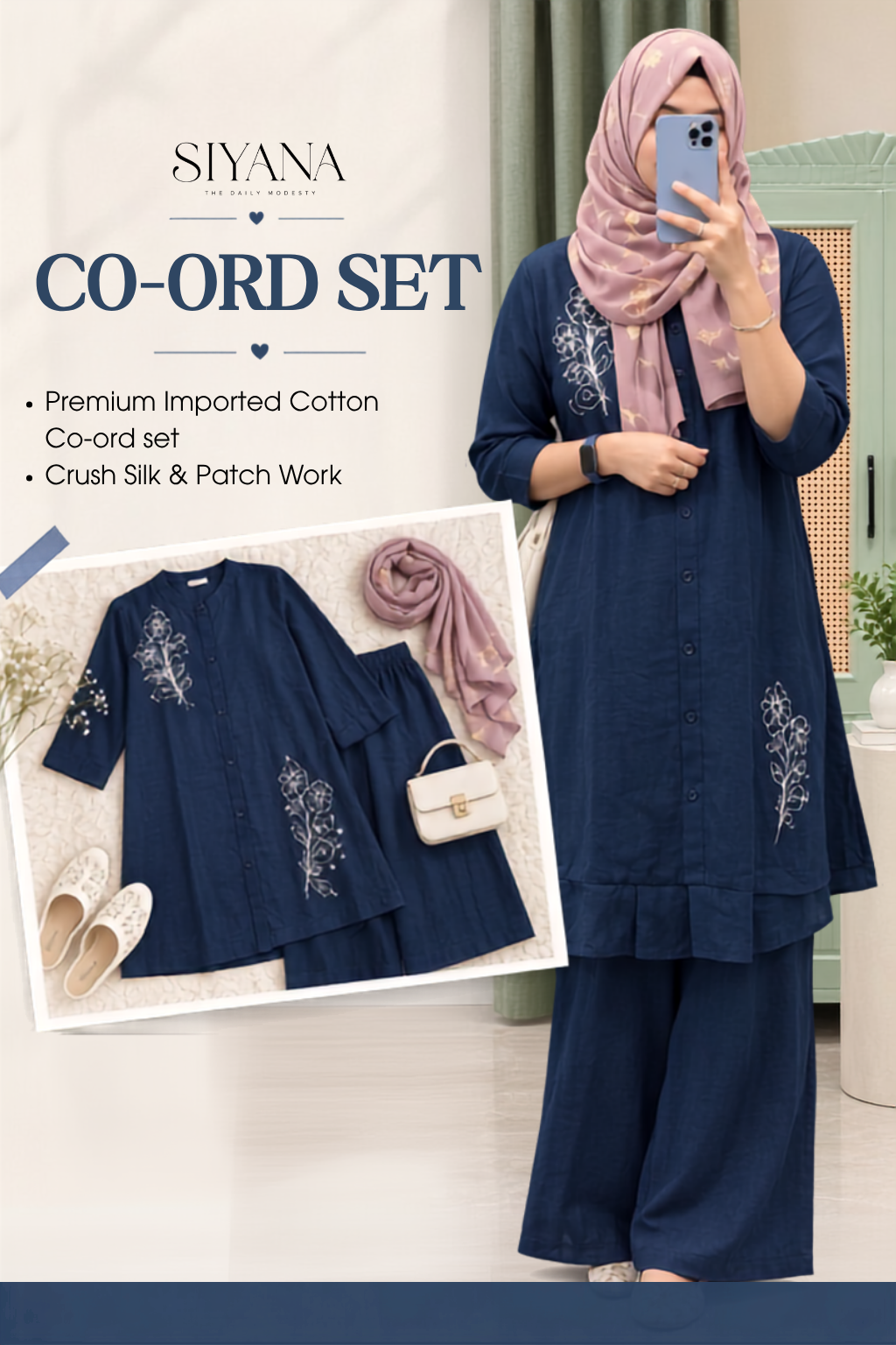 Crush Silk Cotton Co-ord Set