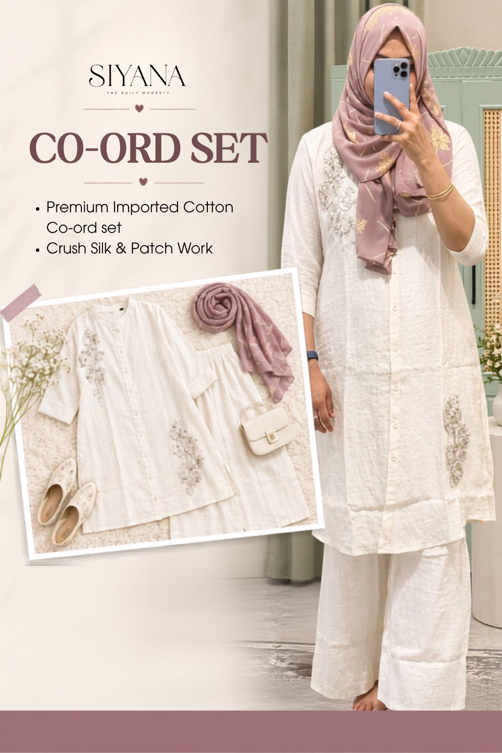 Crush Silk Cotton Co-ord Set