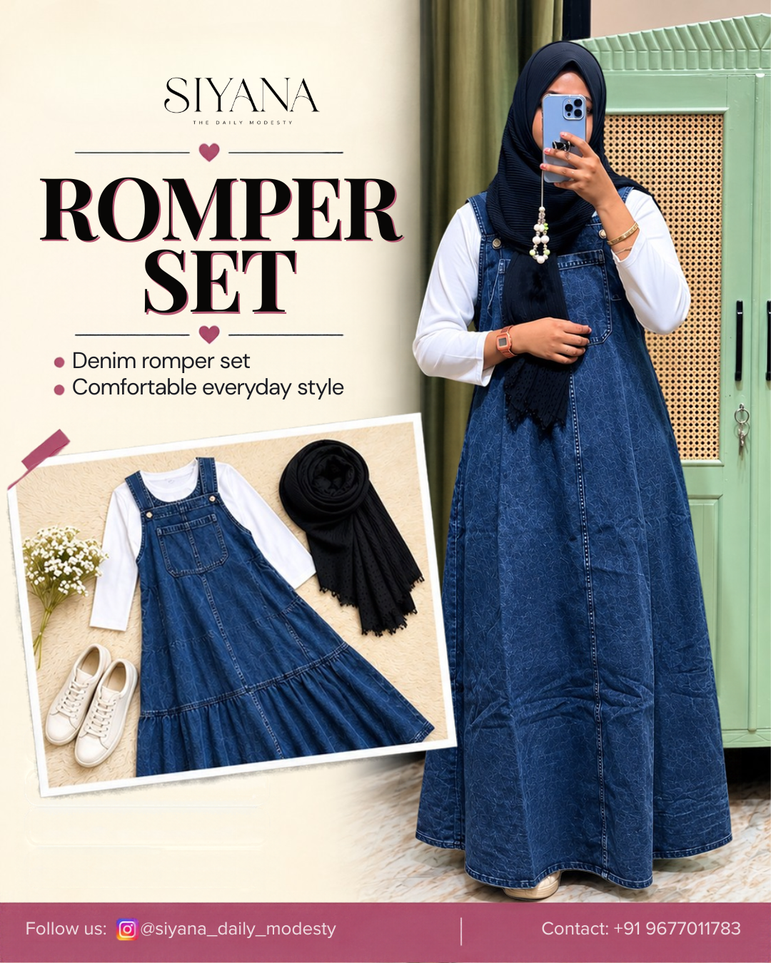 Denim Romper Set