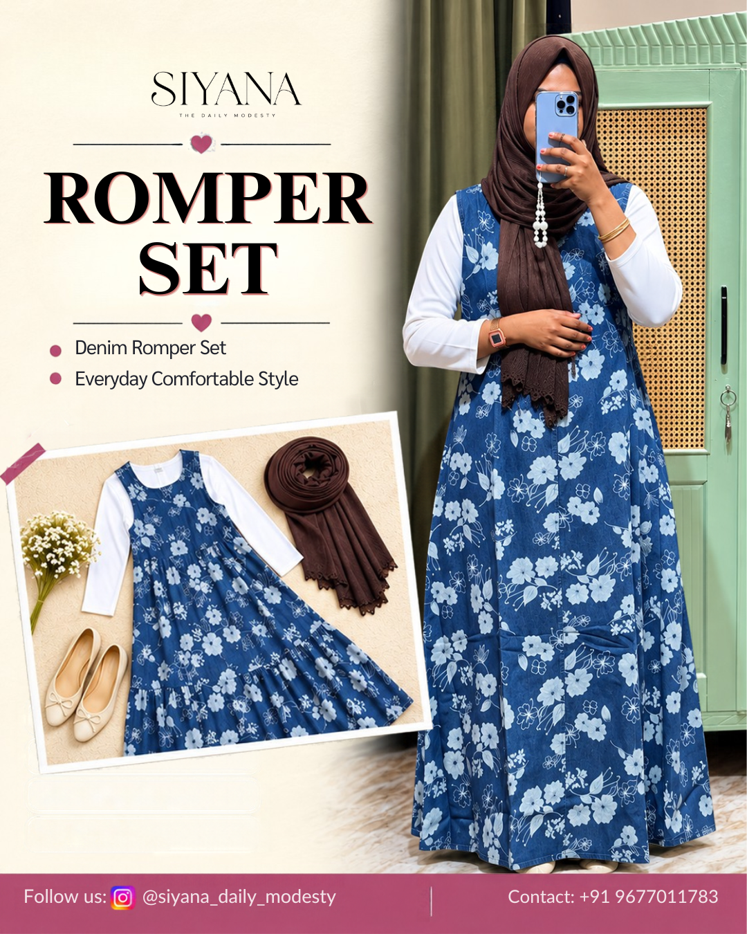 Denim Romper Set