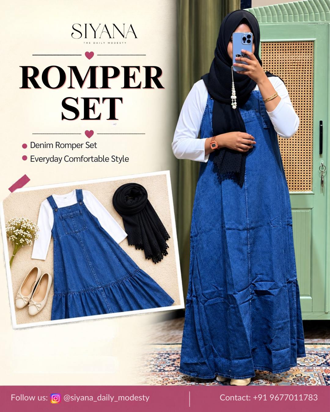 Denim Romper Set